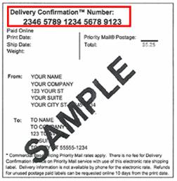 Click-N-Ship postage sample