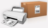 image of a printer with two cardboard boxes behind it